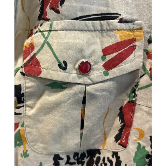 TASHA POLIZZI Native American Pearl Snap Roll Tab Dress Size S *B4 - Picture 2 of 5